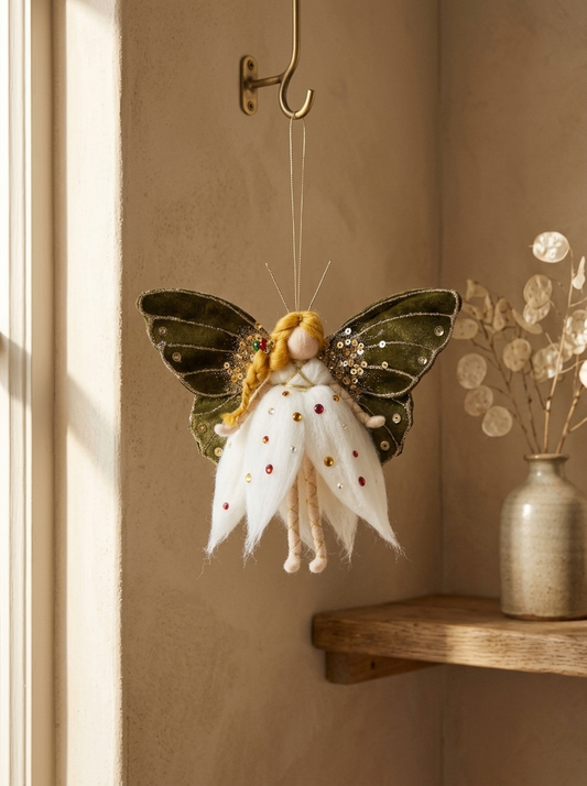 Velvet Butterfly Fairy Hanging Ornament