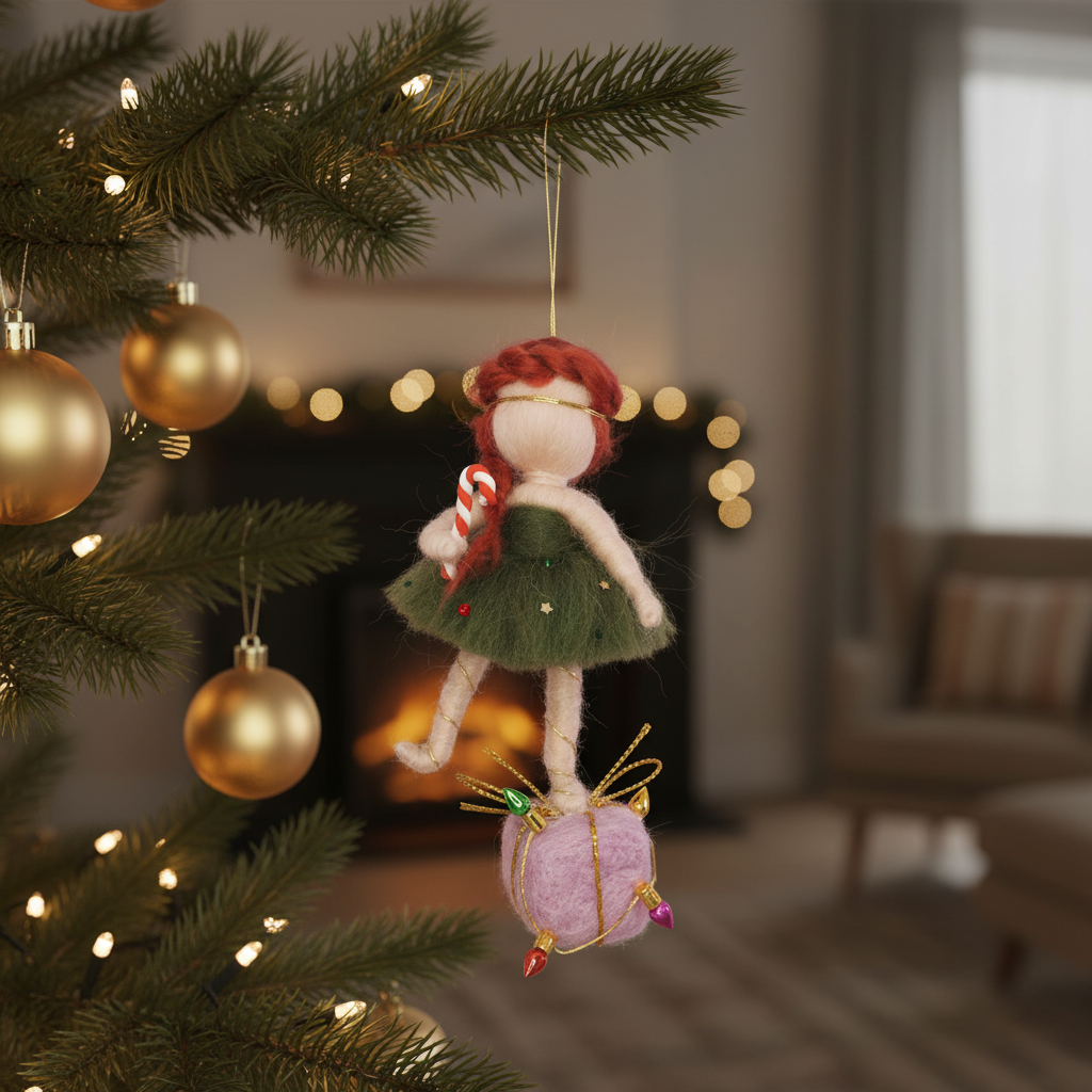 Handcrafted Christmas Felt Fairies – Winter Wreath Fairy