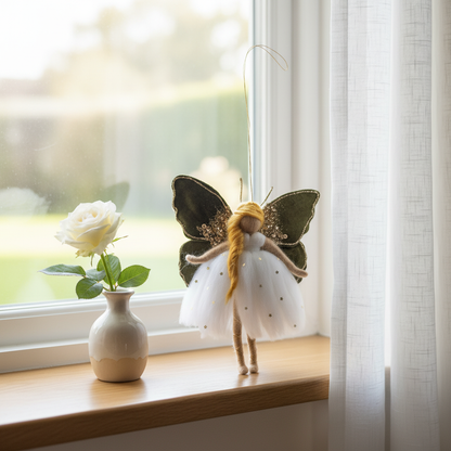 Handcrafted Golden Meadow Fairy Ornament