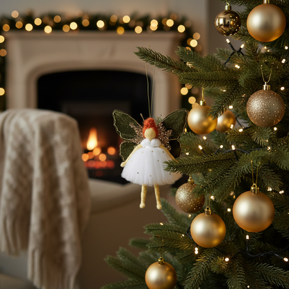 Handcrafted Golden Meadow Fairy Ornament