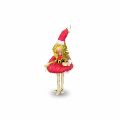 Santa Fairy – Handcrafted Christmas Ornament with Mini Tree and Gifts