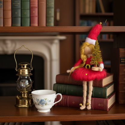 Santa Fairy – Handcrafted Christmas Ornament with Mini Tree and Gifts