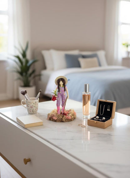 Charming British Handmade Needle Felted Gardener Figurine - Whimsical Home & Garden Decor Gift