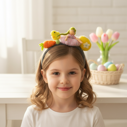 Handmade Spring Fairy and Easter Chick Needle Felted Headband