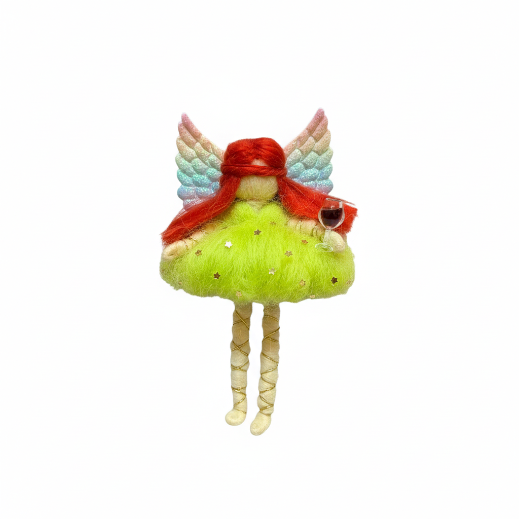 Handmade Ballerina Fairy Fridge Magnet - Whimsical Wool Felt Art Doll