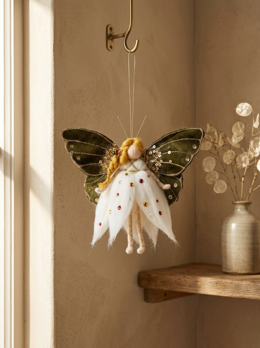 Velvet Butterfly Fairy Hanging Ornament