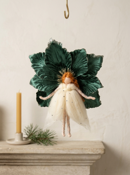 Limited Edition - Handcrafted Emerald Blossom Fairy Hanging Ornament