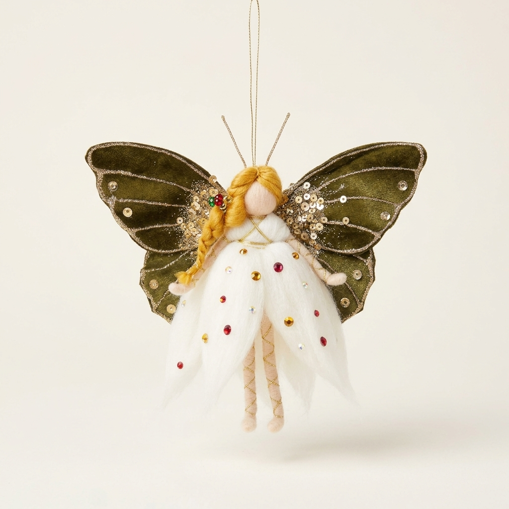 Velvet Butterfly Fairy Hanging Ornament