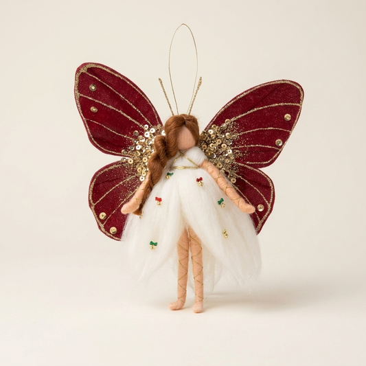 Burgundy Butterfly Fairy Hanging Ornament